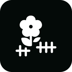 Flower icon with fence design