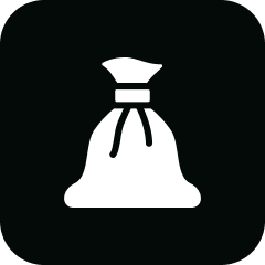 White silhouette of a sack