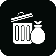 Garbage can with bag illustration